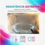 Kit 6 Potes de Vidro Retangular com Tampa Hermética 640ml - Imagem 6