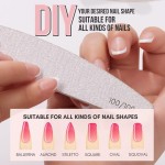 10 peças de lixa de unha, gramatura 100/180, bloco de lixa de unha meia lua para esmalte de gel, extensão de unhas, ferramenta de manicure em gel - Imagem 4