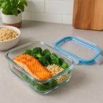 GATO PANDA Potes de Vidro Retangulares com Tampa Hermética, 640ml, Vidro Borossilicato, Kit com 4, 5, 6, 10 ou 12 Unidades (Branco) - Imagem 4