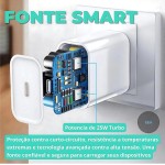 Carregador Turbo Tipo C 25W+Cabo 1M Reforçado Compatível IPhone 15 16 17 +Androids Homologado Anatel Entrega FULL E&A - Imagem 3