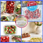 KIT 10 Potes de Vidro Retangular com Tampa Hermética 370ml Cor: Transparente - Imagem 6