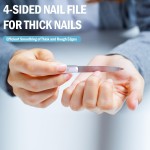 Pacote com 3 lixa de unha resistente para unhas grossas e relevo encravado – placa de esmeril de grão grosso – levantador de unha de aço inoxidável para idosos - Imagem 3