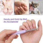 Mini lixa de unha de aço inoxidável dobrável dupla face ferramentas de polimento reutilizáveis manicure cortador de dedo do pé limas pequenas, roxo - Imagem 4