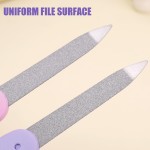 Mini lixa de unha de aço inoxidável dobrável dupla face ferramentas de polimento reutilizáveis manicure cortador de dedo do pé limas pequenas, roxo - Imagem 5