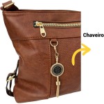 Bolsa feminina, tranversal, tiracolo, bolsa ombro,(marrom), media - Imagem 7