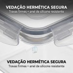 Kit Potes Herméticos 6 Peças com Tampa Vedada – Potes Transparentes para Alimentos, Marmitas Mantimentos e Organização da Cozinha - Imagem 4