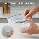 Kit Potes Herméticos 6 Peças com Tampa Vedada – Potes Transparentes para Alimentos, Marmitas Mantimentos e Organização da Cozinha - Imagem 6