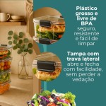 Kit 10 Potes Herméticos Organizadores Empilháveis para Mantimentos - Pote Hermético BPA Free - Utensílios para Cozinha, Armário, Alimentos, Porta Mantimentos, Empilhável - Imagem 5