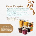 Kit 10 Potes Herméticos Organizadores Empilháveis para Mantimentos - Pote Hermético BPA Free - Utensílios para Cozinha, Armário, Alimentos, Porta Mantimentos, Empilhável - Imagem 6