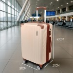 Mala de Bordo 10kg com Frasqueira Bagagem de Mão Expansível ANAC Rodas Duplas 360° Cadeado TSA Antifurto Alça Lateral Design Leve Resistente Ideal para Viagens Avião Cor Bege - Imagem 5