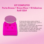 Kit Broca Disco + Suporte + 10 Lixa Refil 120# Manicure Nail - Imagem 5