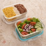 KIT 10 Potes de Vidro Retangular com Tampa Hermética 640ml (Azul) - Imagem 6