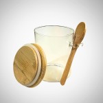 Conjunto de 2 Potes de Vidro Borossalicato com Tampa de Bambu e Colher Kit 2 Recipientes Herméticos para Armazenamento de Temperos Açucar Café Sal Linha Premium - Imagem 6