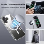 Capa Capinha Case para (iPhone 17) Magnética Carregamento por Indução Transparente Premium Anti Impacto, Anti Amarelamento, Proteção de Câmera (iPhone 17) - Imagem 3