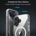 Capa Capinha Case para (iPhone 17) Magnética Carregamento por Indução Transparente Premium Anti Impacto, Anti Amarelamento, Proteção de Câmera (iPhone 17) - Imagem 4