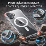 Capa Capinha Case para (iPhone 17) Magnética Carregamento por Indução Transparente Premium Anti Impacto, Anti Amarelamento, Proteção de Câmera (iPhone 17) - Imagem 8