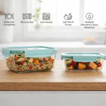 Kit 2 Potes Herméticos Retangulares de Vidro com Vedação Aqua, 640ml e 1040ml, Compatível com Micro-ondas e Freezer - Imagem 3