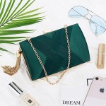 Bolsa Clutch Festa Feminina Verde Poliéster Textura Tramado Woven Mão Ombro Transversal Com Correntes Removíveis - Imagem 6