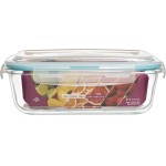 KIT 5 Potes de Vidro Retangular com Tampa Hermética 1040ml (Azul) - Imagem 5