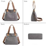 Bolsa Feminina Lona Vintage Bolsa De Ombro Casual Uso Diário Bolsa Feminina De Ombro Bolsa De Mão Com AjustáVel Alça De Ombro - Imagem 4