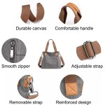 Bolsa Feminina Lona Vintage Bolsa De Ombro Casual Uso Diário Bolsa Feminina De Ombro Bolsa De Mão Com AjustáVel Alça De Ombro - Imagem 6