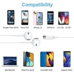 Fones de ouvido USB-C Compatível iPhone 16/15 Pro Max Plus, tipo C, com fio, microfone e controle remoto, para iPhone 16/15 Pro, iPad Pro, Galaxy S23/S22/S21/Ultra Note - Premium - Imagem 7