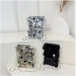 Bolsa de ombro com glitter, bolsa transversal reversível de lantejoulas, para mulheres, vestido de noite, tamanho médio - Imagem 3