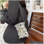 Bolsa de ombro com glitter, bolsa transversal reversível de lantejoulas, para mulheres, vestido de noite, tamanho médio - Imagem 5