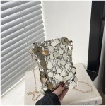 Bolsa de ombro com glitter, bolsa transversal reversível de lantejoulas, para mulheres, vestido de noite, tamanho médio - Imagem 6