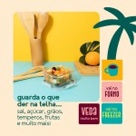 Mozcada - Kit 10 Potes de Vidro Marmita 380ml Hermético com Trava Quadrado - Imagem 4
