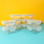 Mozcada - Kit 10 Potes de Vidro Marmita 380ml Hermético com Trava Quadrado - Imagem 7