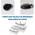 Kit 5 Potes Herméticos Retangulares com Tampa de Plástico Transparente Armazena Alimentos Bem Vedados Resistente Ideal para Freezer e Microondas - 490ML 820ML 1300ML 2000ML 2900ML - Imagem 4