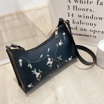 Bolsas de ombro transversais para mulheres, mini bolsas com estampa de bordado floral, bolsa de ombro pequena de poliuretano com fecho de zíper - Imagem 6