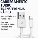 Cabo Carregador Turbo USB 2 Metros Super Resistente Compativel Com Iphone 14,13,12,11,X e XR Transferencia De Dados - Imagem 3