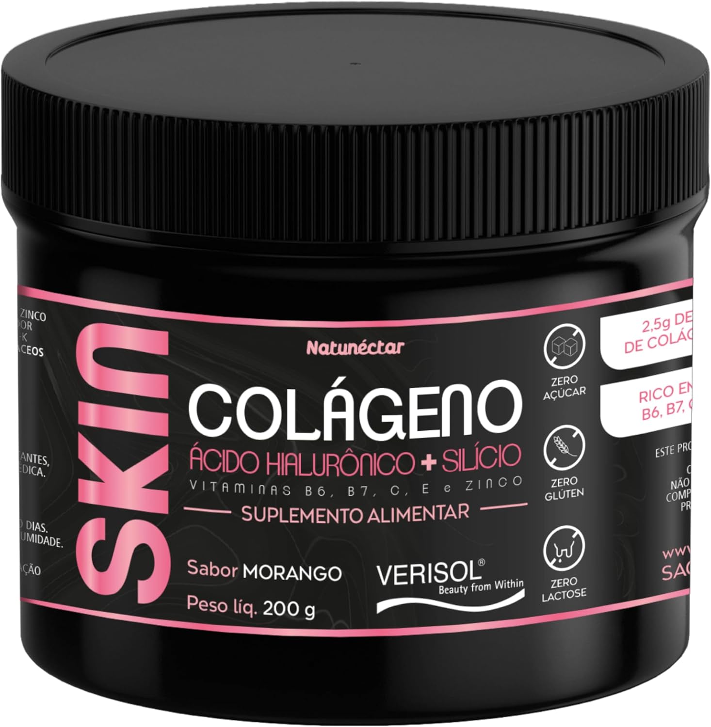 1771548173_Colageno-Verisol-Hialuronico-Silicio-Vitamina-B6-B7-C.jpg Colágeno Verisol + Hialurônico + Silicio Vitamina B6 B7 C E e Zinco 200g Sabor Morango