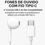 Fones De Ouvido Com Fio Tipo C Microfone Integrado Compativel iPhone 15 15 Pro 15 Pro Max 16 16 Pro Max Com Fio Fones Estéreo Compatíveis ANDROID LG Qualidade Premium - Imagem 5
