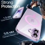 JETech Capa Magnética para iPhone 17 6,3 Polegadas Compatível com MagSafe, Case Protetora de Telefone à Prova de Choque, Parte Traseira Transparente Anti-Riscos (Roxo) - Imagem 5