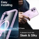 JETech Capa Magnética para iPhone 17 6,3 Polegadas Compatível com MagSafe, Case Protetora de Telefone à Prova de Choque, Parte Traseira Transparente Anti-Riscos (Roxo) - Imagem 6