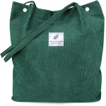Bolsa feminina de veludo cotelê, bolsa de ombro de grande capacidade com bolso interno para viagens, trabalho, compras, bolsas de lona - Imagem 6