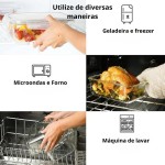 Kit 2 Pote de Vidro Retangular Hermético com Tampa 1040ML - Armazenamento Seguro e Conservação de Alimentos - Organizador para Cozinha e Produtos Secos - Imagem 4
