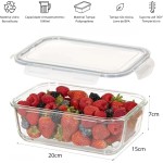 Kit 2 Pote de Vidro Retangular Hermético com Tampa 1040ML - Armazenamento Seguro e Conservação de Alimentos - Organizador para Cozinha e Produtos Secos - Imagem 6