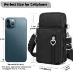 JANKS Bolsa transversal pequena para mulheres - Mini bolsas de telefone com alça transversal e carteira - bolsa de braço de nylon, A - Preto, Small - Imagem 3