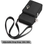 JANKS Bolsa transversal pequena para mulheres - Mini bolsas de telefone com alça transversal e carteira - bolsa de braço de nylon, A - Preto, Small - Imagem 4