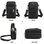 JANKS Bolsa transversal pequena para mulheres - Mini bolsas de telefone com alça transversal e carteira - bolsa de braço de nylon, A - Preto, Small - Imagem 5