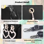 JANKS Bolsa transversal pequena para mulheres - Mini bolsas de telefone com alça transversal e carteira - bolsa de braço de nylon, A - Preto, Small - Imagem 6