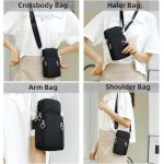 JANKS Bolsa transversal pequena para mulheres - Mini bolsas de telefone com alça transversal e carteira - bolsa de braço de nylon, A - Preto, Small - Imagem 8