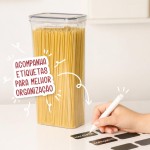 Kit de 15 Potes Herméticos para Mantimentos – Com Vedação de Silicone | Acrílico Transparente BPA‑Free | Empilháveis | Tampa EasyLock 4 Travas | Super Resistentes e à Prova de Vazamento - Imagem 3