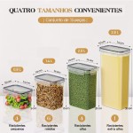 Kit de 15 Potes Herméticos para Mantimentos – Com Vedação de Silicone | Acrílico Transparente BPA‑Free | Empilháveis | Tampa EasyLock 4 Travas | Super Resistentes e à Prova de Vazamento - Imagem 7