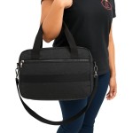 Bolsa Bag Preta Feminina Nylon Transversal Ombro de Mão Lisa Resistente - Imagem 4
