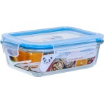 GATO PANDA Potes de Vidro Retangulares com Tampa Hermética, 640ml, Vidro Borossilicato, Kit com 4, 5, 6 ou 10 Unidades, Azul e Branco (Azul, Kit 6) - Imagem 3